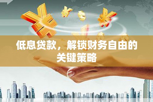 天津低息贷款，解锁财务自由的关键策略