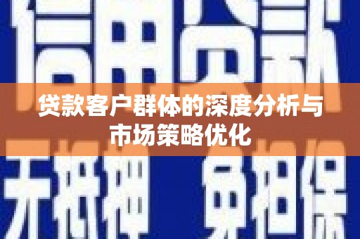 中阳贷款客户群体的深度分析与市场策略优化