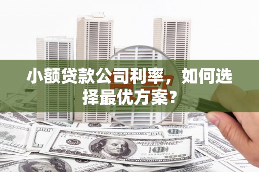 平鲁小额贷款公司利率，如何选择最优方案？