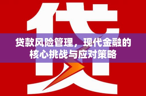 集集贷款风险管理，现代金融的核心挑战与应对策略