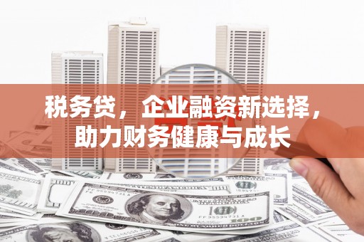 麻山税务贷，企业融资新选择，助力财务健康与成长